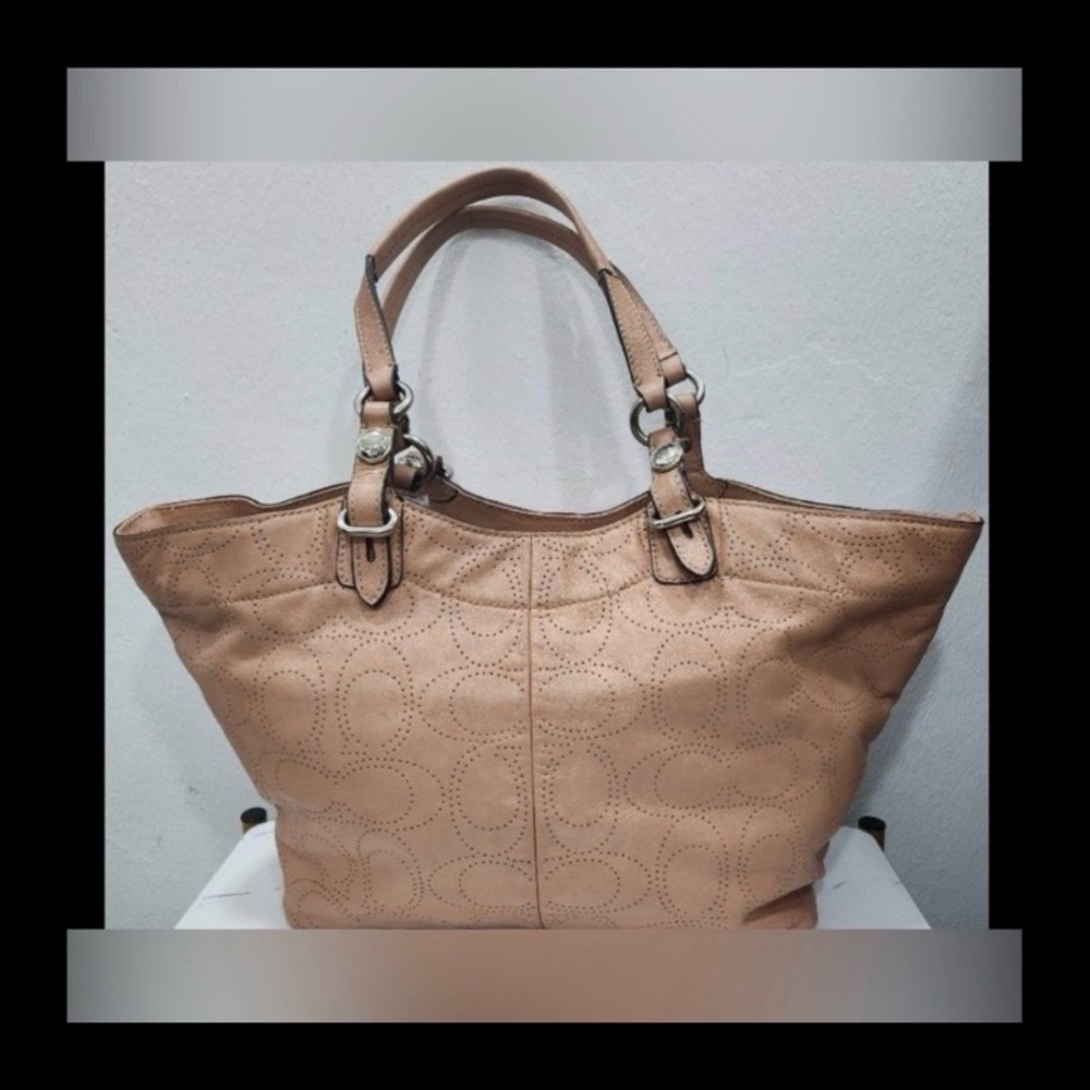 COACH SIGNATURE LEATHER TOTE